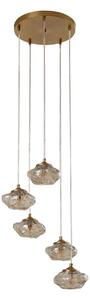 Lustră Pendul Lindby, Piatra, reglabil, Transparent, Camera de zi, Sticlă, Modern