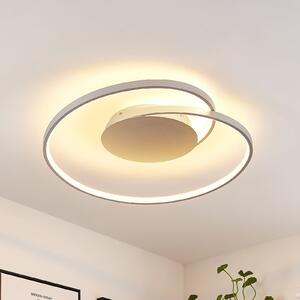 Lucande plafonieră LED Enesa, 63 cm, CCT, telecomandă, dimabil, reglabil, Metalic, dormitor, Metal, Modern