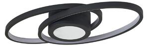 Plafoniere Lindby, Thalina, reglabil, Negru, Camera de zi, Metal, Modern