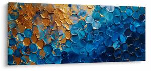 Tablou - Pictura albastru-auriu (120x50 cm)
