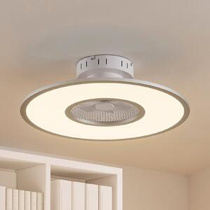 Lindby LED ventilator de tavan Romea, rotund, DC, silențios, 60 cm, reglabil, Gri, Camera de zi / sufragerie, Plastic, Modern