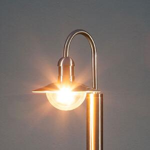 Lindby Bornă luminoasă Damion, 140 cm, oțel inoxidabil, E27, IP44, reglabil, Metalic, Oțel inoxidabil, Modern