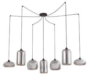 Lustră Pendul Lindby, Marla, reglabil, Negru, Camera de zi, Sticlă, Modern