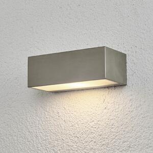 Lindby Aplică de exterior Leonora, 20 cm, unghiulară, oțel inoxidabil, reglabil, Metalic, Metal, Modern