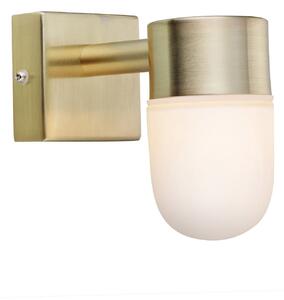 Lampă de perete Markslöjd, Menton, reglabil, Auriu / Alamă, Baie, Metal, Modern