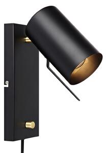 Lampă de perete Markslöjd, Carrie, reglabil, Negru, Camera de zi, Metal, Modern