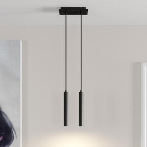 Arcchio Lampă suspendată LED Franka, 2 becuri, negru, aluminiu, Negru, Camera de zi / sufragerie, Metal, Modern