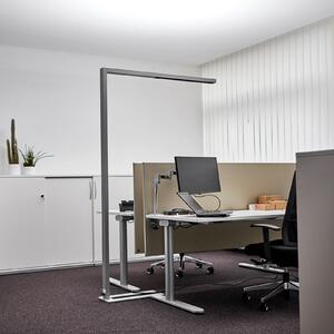 Arcchio Lampadar LED pentru birou Jolinda, argintiu, 4.000 K, senzor, reglabil, Gri, Studiu / Birou, Metal, Modern