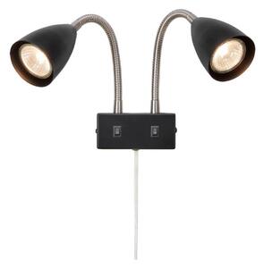 Lampă de perete Markslöjd, Negru, dormitor, Metal