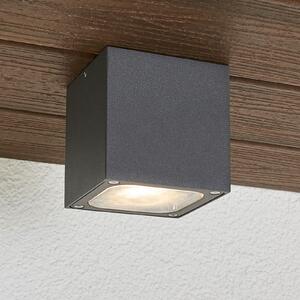 Lucande Plafonieră LED Tanea, 10x10 cm, gri închis, IP54, Gri, Metal, Modern