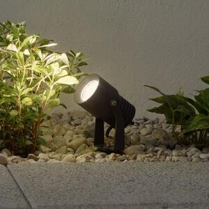 Lucande Spot de exterior cu LED Jon, țepușă sol, reglabilă, IP65, Gri, Aluminiu, Modern
