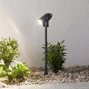 Lucande Spot de exterior Galina, cu vârf la sol, fișă, gri, 40 cm, Gri, Metal, Modern