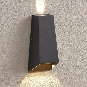 Lucande Aplică LED de exterior Dagur, gri închis, Negru, Metal, Modern