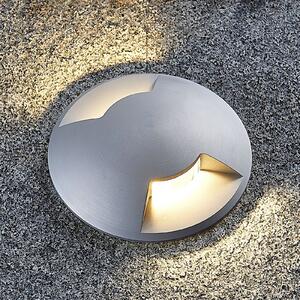 Lucande Lampa de încastrare în pardoseală Milara, 2 ieșiri lumină, GU10, reglabil, Metalic, Aluminiu, Modern, Corpuri de iluminat încastrate rotunde