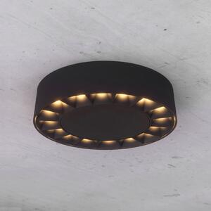 Lucande LED plafonieră pentru exterior Kelissa, rotundă, neagră, Negru, Baie, Metal, Modern