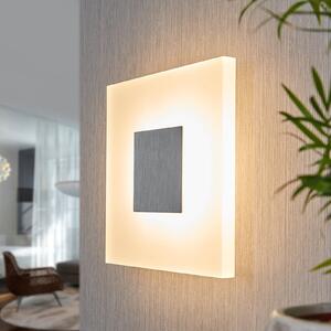 Lucande Aplică de perete LED Berlind, 26 cm, alb, sticlă, metal, Alb, Camera de zi / sufragerie, Plastic, Modern