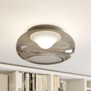 Lucande plafonieră LED Mijo, Ø 43 cm, gri fum, sticlă, Gri, dormitor, Sticlă, Modern