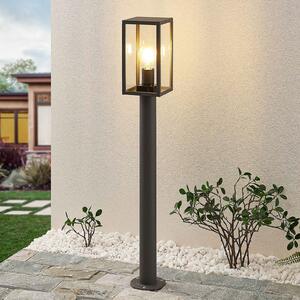 Lindby Filimon bornă luminoasă, 80 cm, antracit, IP44, E27, reglabil, Negru, Aluminiu, Modern
