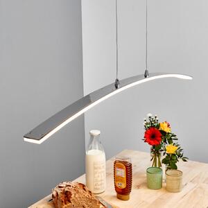 Lucande Lampă suspendată LED Lorian, 99 cm, crom, metal, Metalic, Camera de zi / sufragerie, Aluminiu, Modern