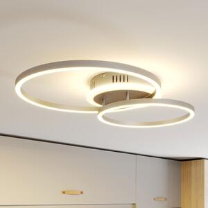 Lindby Plafonieră LED Smart Edica, 58 cm, Tuya, CCT, reglabil, Gri, Camera de zi / sufragerie, Metal, Modern