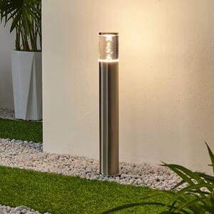 Lindby Lampă cu soclu LED Belen, oțel inoxidabil, Metalic, Metal, Modern, Boltă de exterior / cale de acces