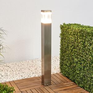 Lindby bornă luminoasă LED Baily, înălțime 80 cm, oțel inoxidabil, IP44, Metalic, Metal, Modern