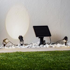 Lindby LED cu lumină solară de sol Malida, set 3, negru, Negru, Metal, Modern, Lumini solare