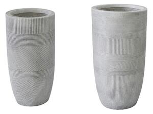 Set 2 buc. ghivece decorative, Negani, Gri, 33.5x33.5x63 cm