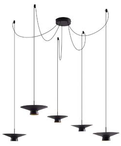 Lustră Pendul Lindby, Norvind, reglabil, Negru, Sala de mese, Metal, Modern