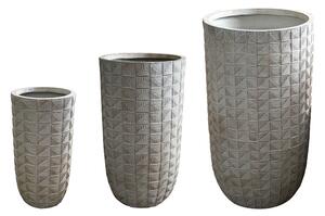 Set 3 buc. ghivece decorative, Kallena, Gri deschis, 44.5x44.5x78 cm