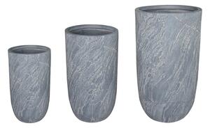 Set 3 buc. ghivece decorative, Anteria, Gri, 44x44x78.5 cm