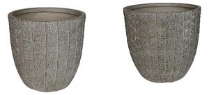 Set 2 buc. ghivece decorative, Sapen, Gri, 45x45x43 cm