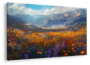 Tablou - Peisaj montan pictat II. (90x60 cm)