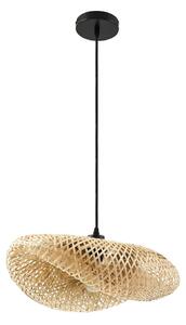 Lustră Pendul Lindby, Eleane, reglabil, Lemn, Camera de zi, Bamboo, Casă de țară / Rustic
