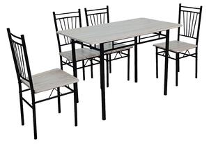 Set masa si scaune dining 5 buc. Roza, Stejar, 110x60x90 cm