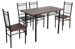 Set masa si scaune dining 5 buc. Roza, Nuc, 110x60x90 cm