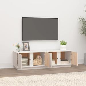 Comodă TV, alb, 140x40x40 cm, lemn masiv de pin