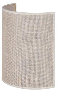 Lampă de perete Euluna, Jute, reglabil, Alb, Camera de zi, Țesătură / Textil