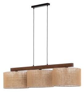 Lustră Pendul TK Lighting, Juta, reglabil, Bej, Camera de zi, Țesătură / Textil