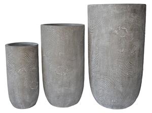Set 3 buc. ghivece decorative, Retaila, Gri, 43.5x43.5x78.5 cm