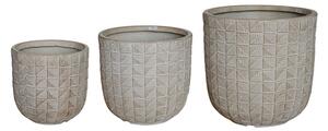Set 3 buc. ghivece decorative, Kallena, Bej, 44.5x44.5x43.5 cm
