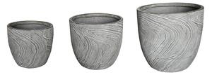 Set 3 buc. ghivece decorative, Anthea, Gri, 44x44x43 cm