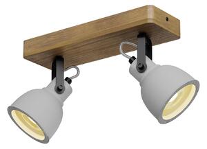 Plafoniere Lindby, Mitis, reglabil, Lemn, Camera de zi, Beton, Design industrial