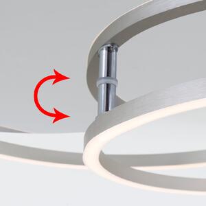 Briloner Plafonieră cu LED ramă, reglabilă prin intermediul unui întrerupător de, reglabil, Gri, Camera de zi / sufragerie, Metal, Modern