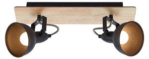 Plafoniere Lindby, Aylis, reglabil, Lemn, Camera de zi, Metal, Design industrial