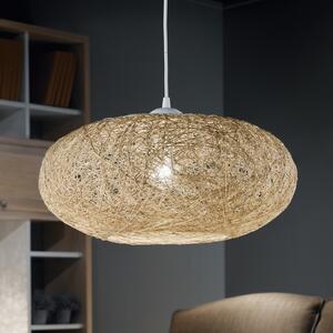 EGLO Campilo lampă suspendată textilă în bej, reglabil, Bej, Camera de zi / sufragerie, Țesătură / Textil, Modern