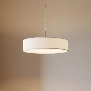 Lindby Lampă suspendată Sebatin, Ø 50 cm, alb, pânză, E27, reglabil, Bej, Bucătărie, Țesătură / Textil, Modern