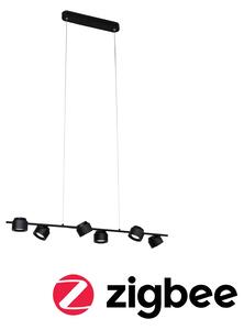 Paulmann Puric Pane pendul LED ZigBee 6 becuri, reglabil, Negru, Camera de zi / sufragerie, Plastic, Modern