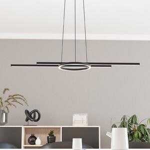 EGLO Lampă suspendată cu LED-uri Zillerio-Z negru ZigBee CCT dim, reglabil, Negru, Camera de zi / sufragerie, Metal, Modern