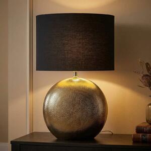FISCHER & HONSEL Lampa de masă Foro, bronz/negru, înălțime 53 cm, Bronz / Alamă Veche, Camera de zi / sufragerie, Ceramică, Modern